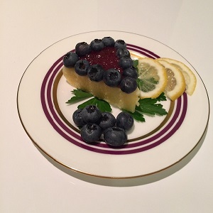 Polenta cake with blueberries